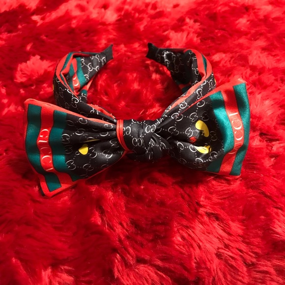 Beautiful stylish Mickey Mouse/GG headband w/ bow in Black. One size - Picture 2 of 7